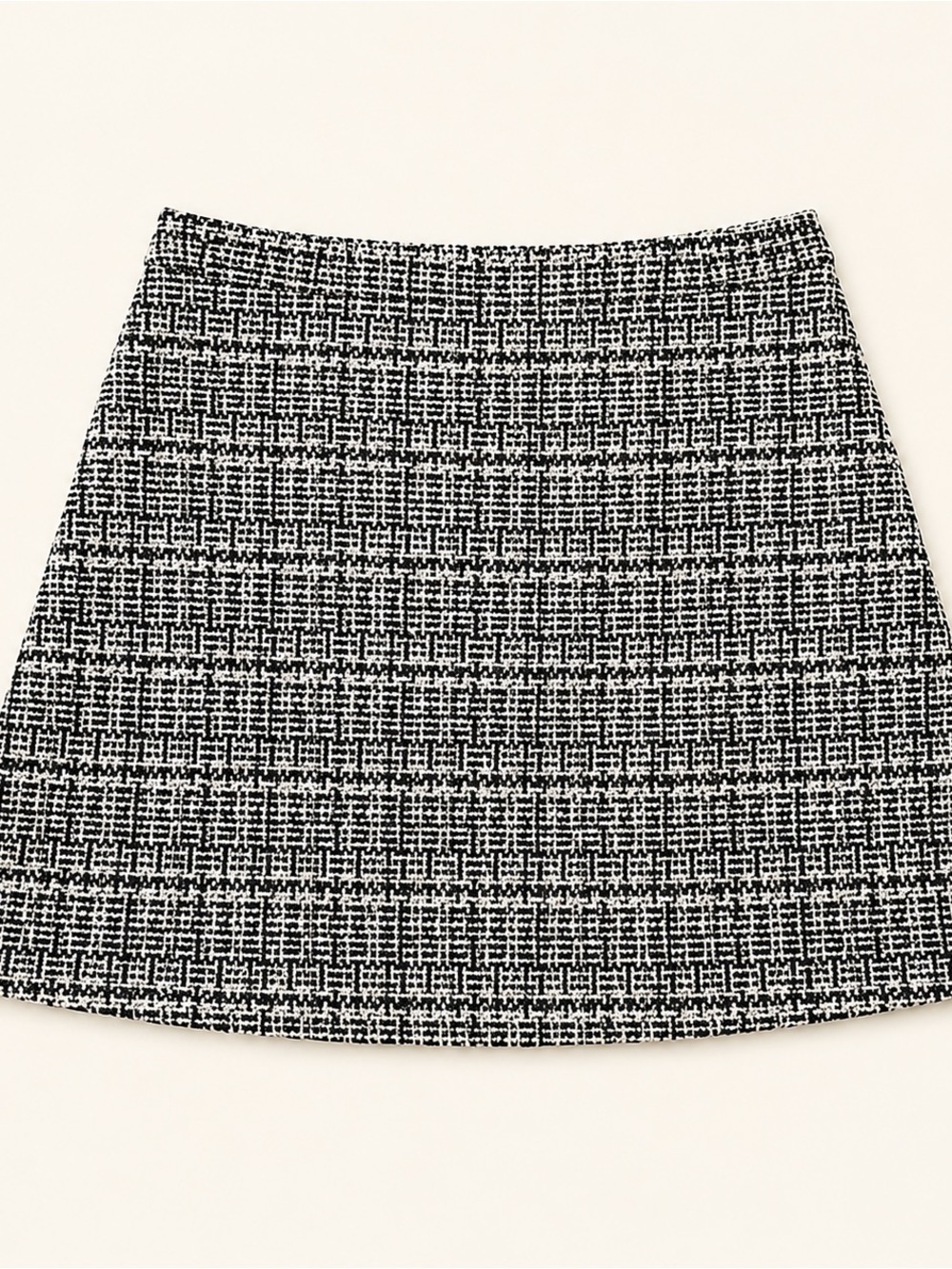 Banana Republic Black White Tweed A-Line Skirt Size 14